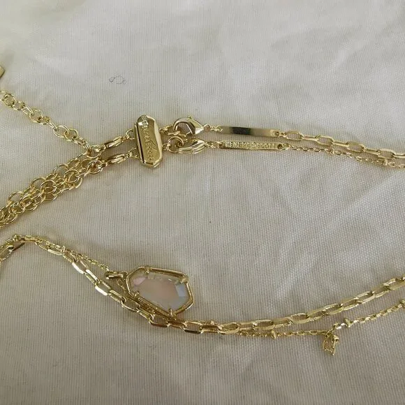 Kendra Scott Alexandria Clear Rock Crystal Gold Necklace - Picture 4 of 4